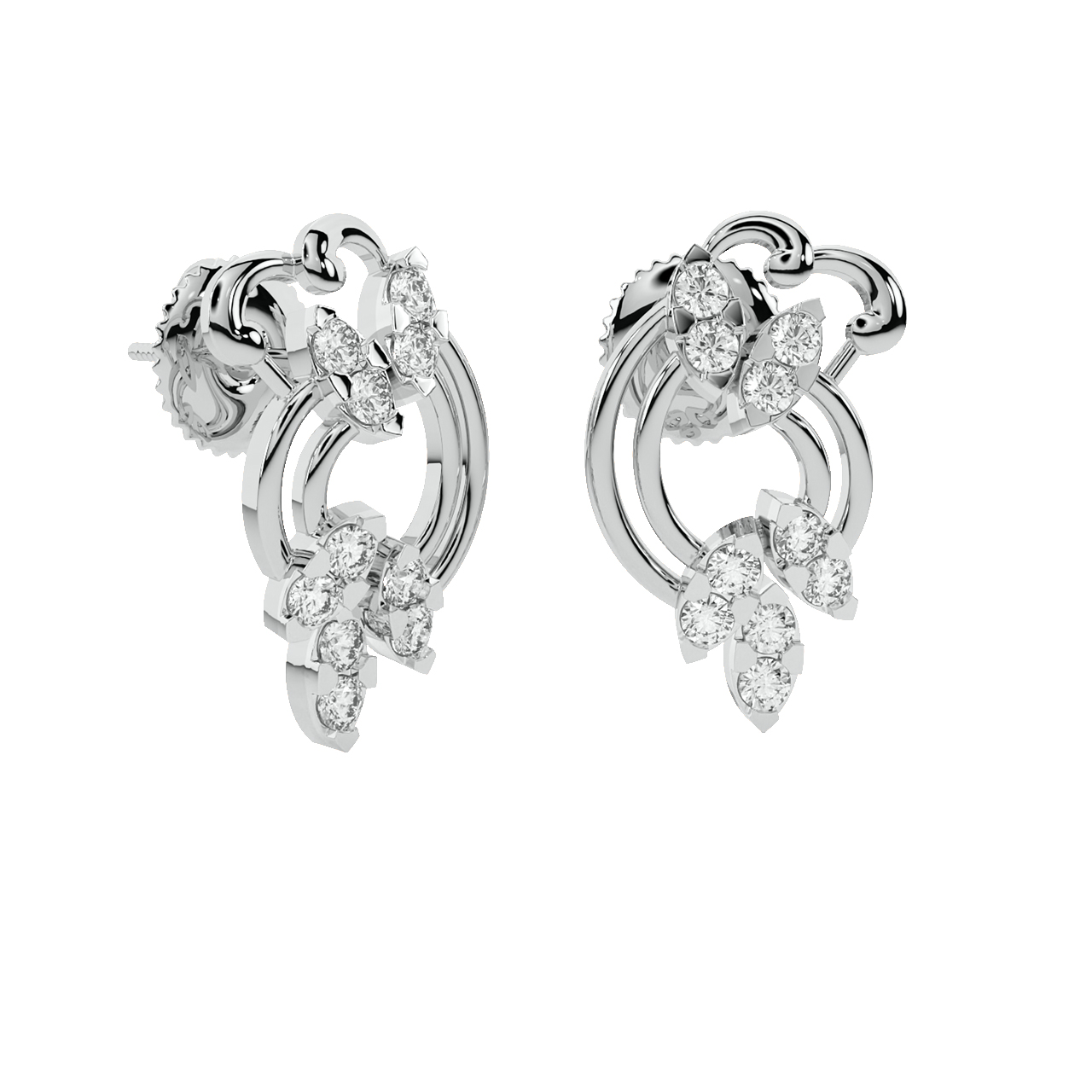 Ezra Round Diamond Stud Earrings